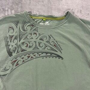 Wild Kiwi‎ T-Shirt Mens XXL Green Aotearoa New Zealand Graphic Cotton Tee Faded